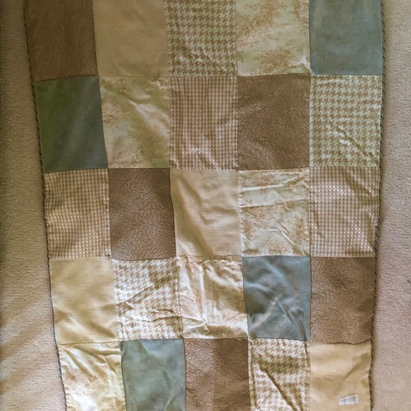genna james Other - Baby patchwork Toile blanket, crib skirt 3 valance